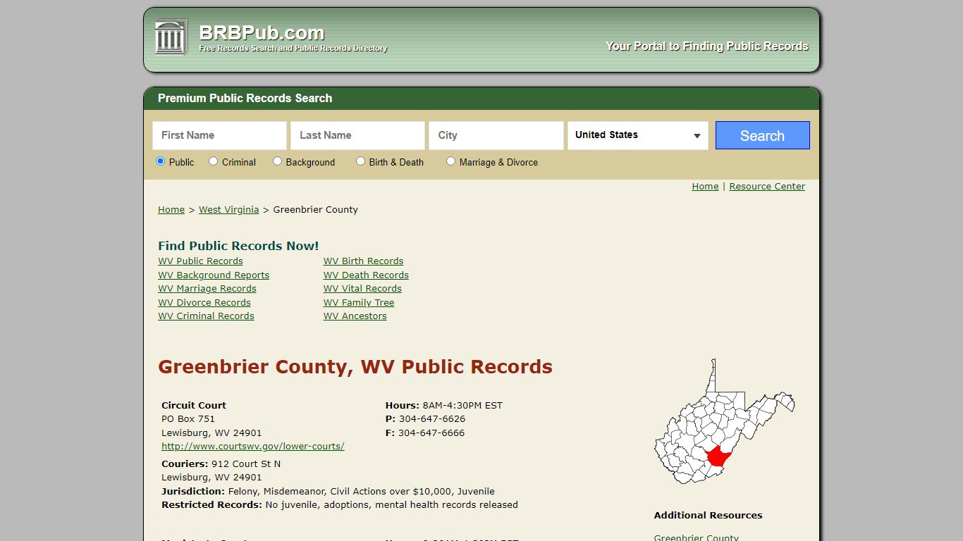 Greenbrier County Public Records | Search West Virginia Government ...